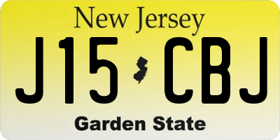 NJ license plate J15CBJ