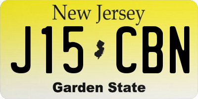NJ license plate J15CBN