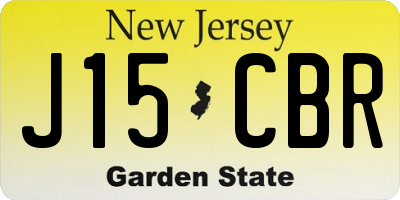 NJ license plate J15CBR