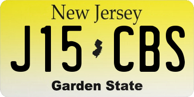 NJ license plate J15CBS
