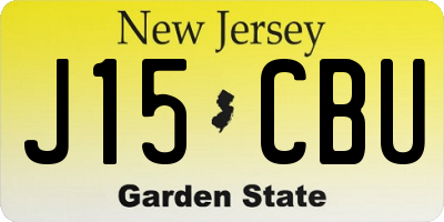 NJ license plate J15CBU