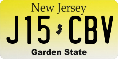 NJ license plate J15CBV