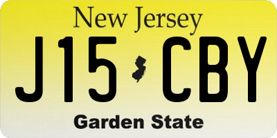 NJ license plate J15CBY
