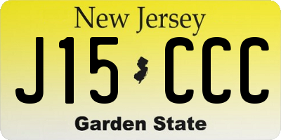 NJ license plate J15CCC