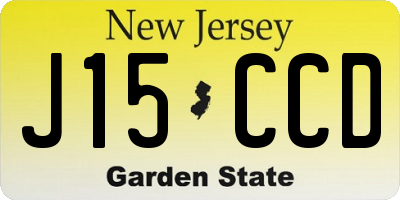 NJ license plate J15CCD