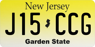 NJ license plate J15CCG