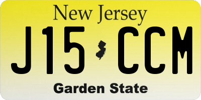 NJ license plate J15CCM