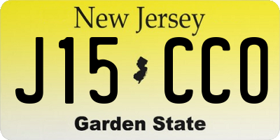 NJ license plate J15CCO