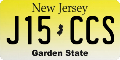 NJ license plate J15CCS