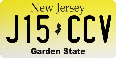 NJ license plate J15CCV