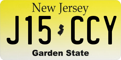 NJ license plate J15CCY