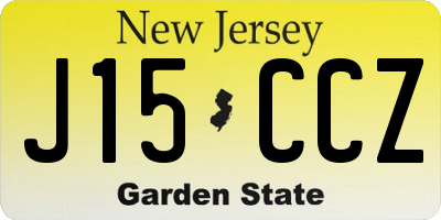 NJ license plate J15CCZ