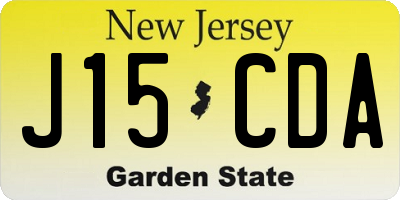 NJ license plate J15CDA