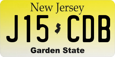 NJ license plate J15CDB