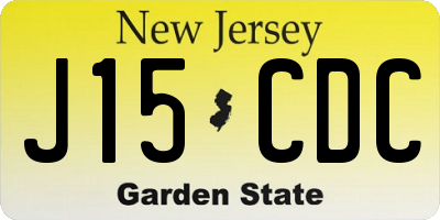 NJ license plate J15CDC