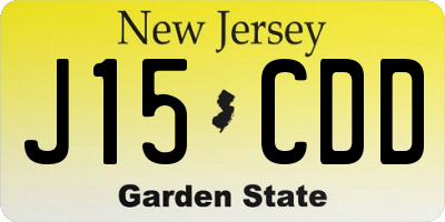 NJ license plate J15CDD