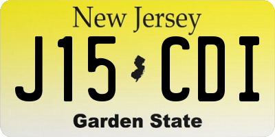 NJ license plate J15CDI