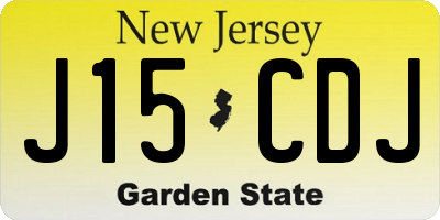 NJ license plate J15CDJ