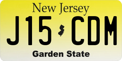 NJ license plate J15CDM