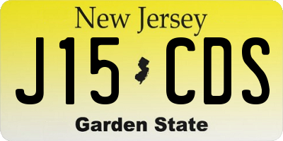 NJ license plate J15CDS