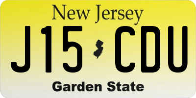 NJ license plate J15CDU