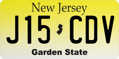 NJ license plate J15CDV