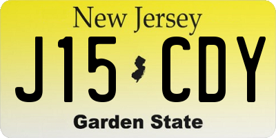 NJ license plate J15CDY