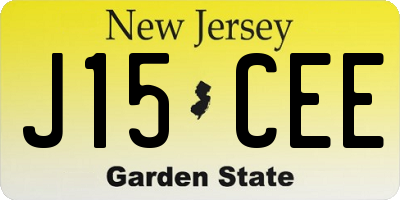 NJ license plate J15CEE