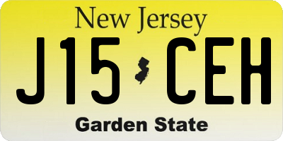 NJ license plate J15CEH