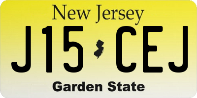 NJ license plate J15CEJ