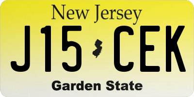 NJ license plate J15CEK