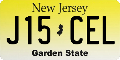 NJ license plate J15CEL