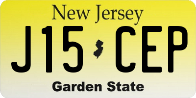 NJ license plate J15CEP