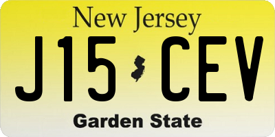 NJ license plate J15CEV
