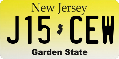 NJ license plate J15CEW