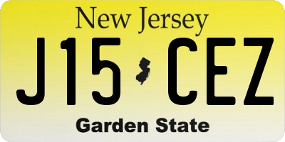 NJ license plate J15CEZ