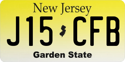 NJ license plate J15CFB