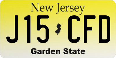 NJ license plate J15CFD