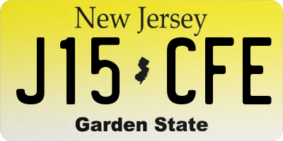 NJ license plate J15CFE