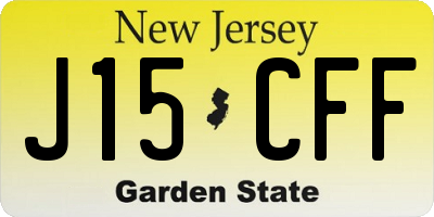 NJ license plate J15CFF