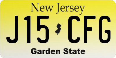 NJ license plate J15CFG