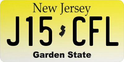 NJ license plate J15CFL