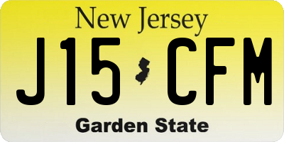 NJ license plate J15CFM