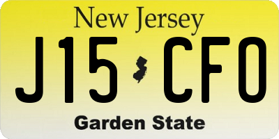 NJ license plate J15CFO