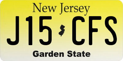 NJ license plate J15CFS