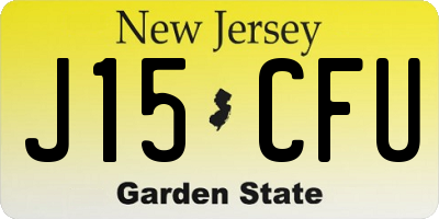 NJ license plate J15CFU