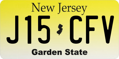 NJ license plate J15CFV