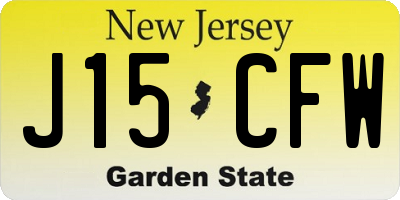 NJ license plate J15CFW