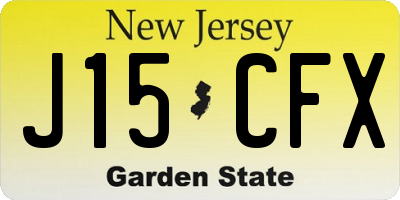 NJ license plate J15CFX