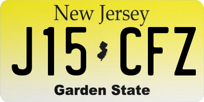 NJ license plate J15CFZ